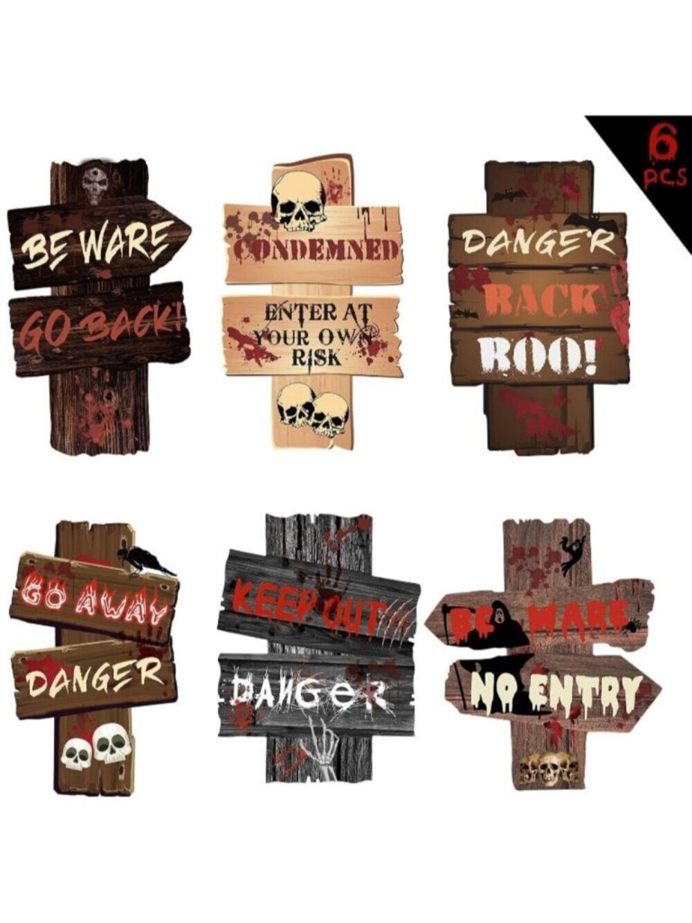 Halloween Decor Haunted Yard Sign 6 Halloween Decorations Creepy Road Signs 03